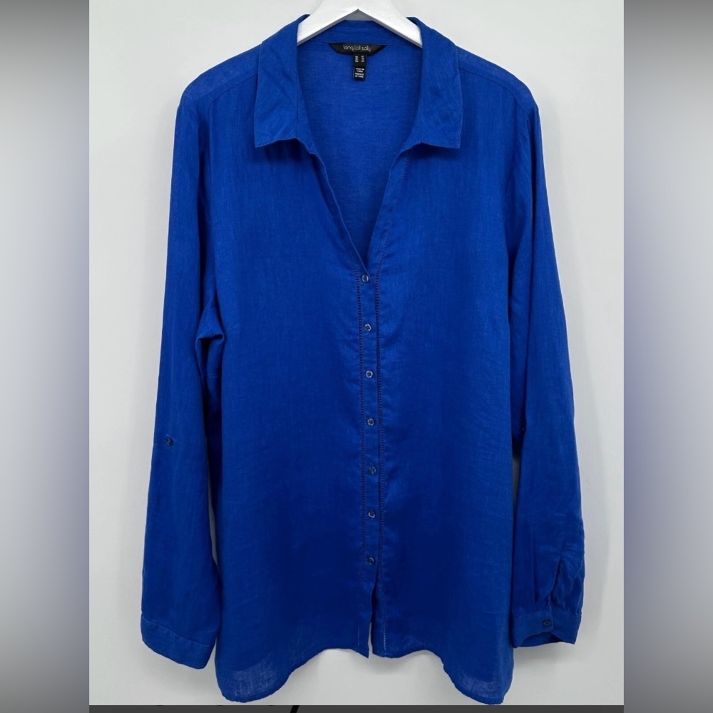 Long Tall Sally Blue Button-Up Shirt 18